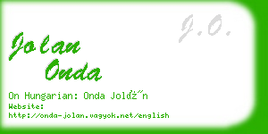 jolan onda business card